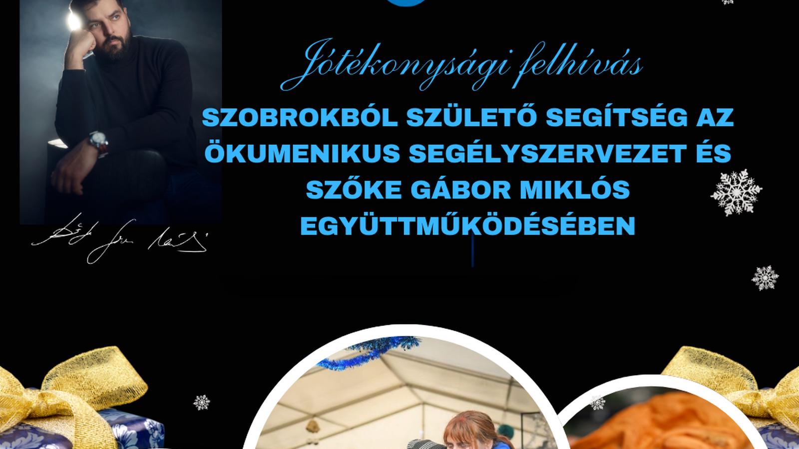 Blue and Gold Modern Christmas Charity Facebook Post-2